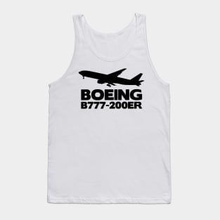 Boeing B777-200ER Silhouette Print (Black) Tank Top